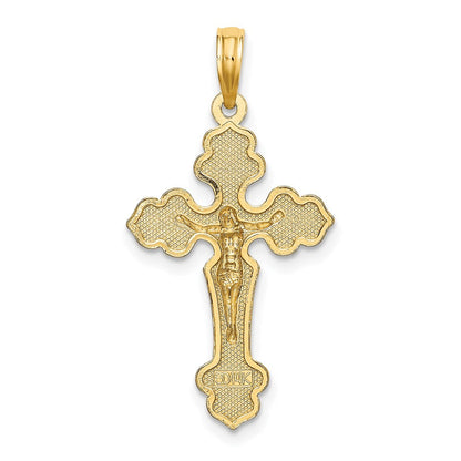 14K Gelbgold Kruzifix mit Fantasie Tips Charm