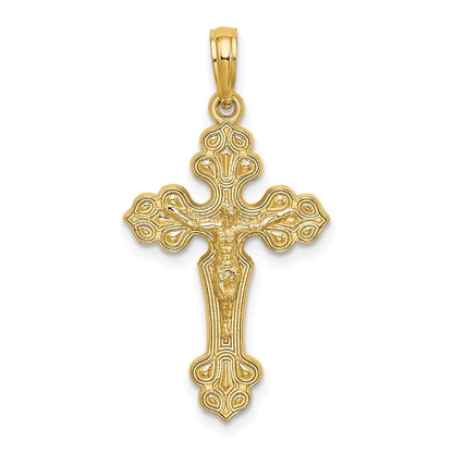 14K Gelbgold Kruzifix mit Fantasie Tips Charm
