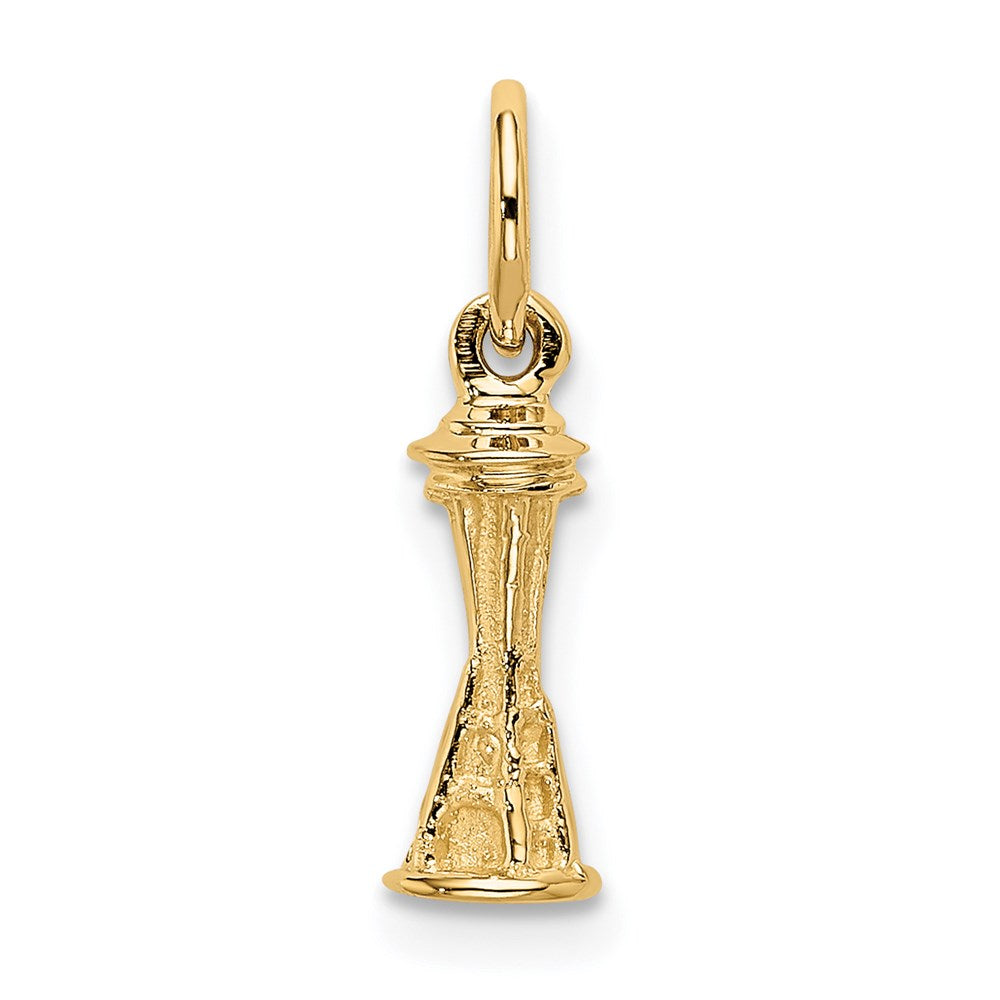 14K Gelbgold Massiv Poliert Space Needle Charm