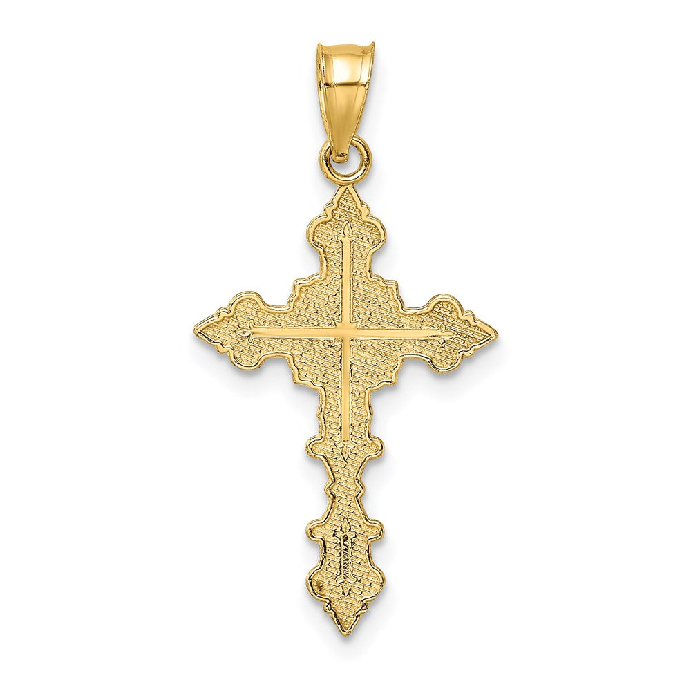 14K Gelbgold Kruzifix mit Fantasie Edges Charm