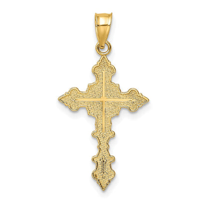 14K Gelbgold Kruzifix mit Fantasie Edges Charm