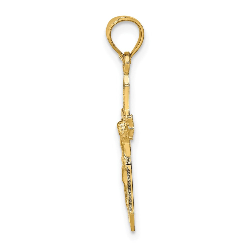 14K Gelbgold mit Pfeil Pointed Ends Kruzifix Charm