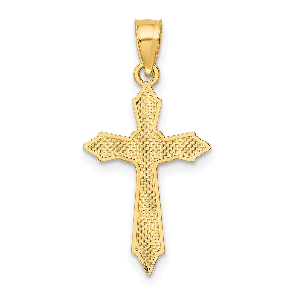 14K Gelbgold mit Pfeil Pointed Ends Kruzifix Charm