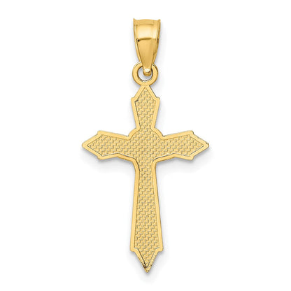 14K Gelbgold mit Pfeil Pointed Ends Kruzifix Charm