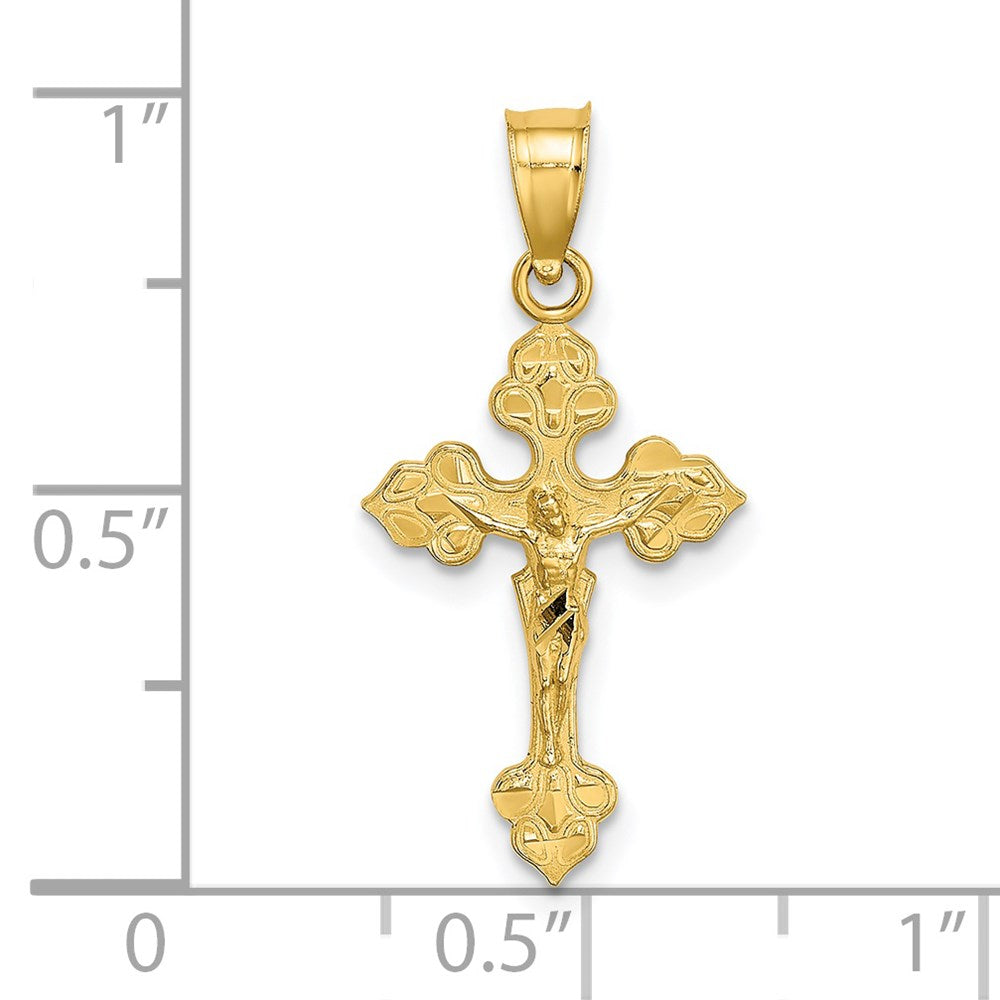 14K Gelbgold Kruzifix mit Fantasie Tips Charm