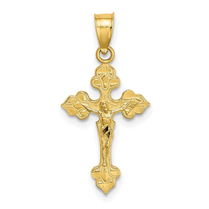14K Gelbgold Kruzifix mit Fantasie Tips Charm
