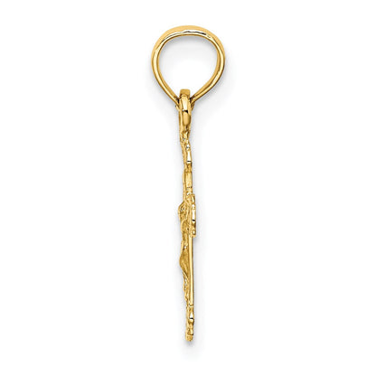 14K Gelbgold Mini Kruzifix mit Fantasie Tips Charm