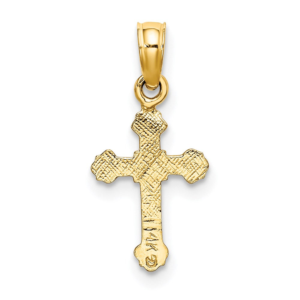 14K Gelbgold Mini Kruzifix mit Fantasie Tips Charm