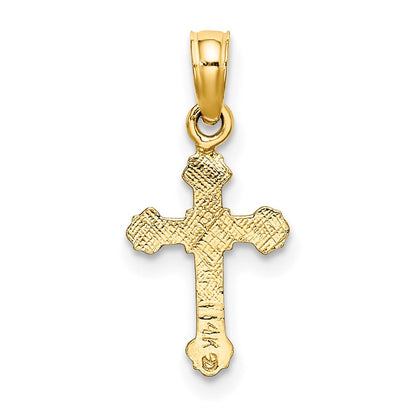 14K Gelbgold Mini Kruzifix mit Fantasie Tips Charm
