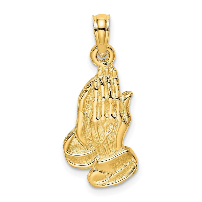 14K Gelbgold 2-D Betende-Hände-Charm
