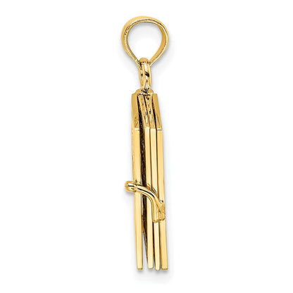 14K Gelbgold 3-d Beweglich Hebrew Ten Commandments Book Charm