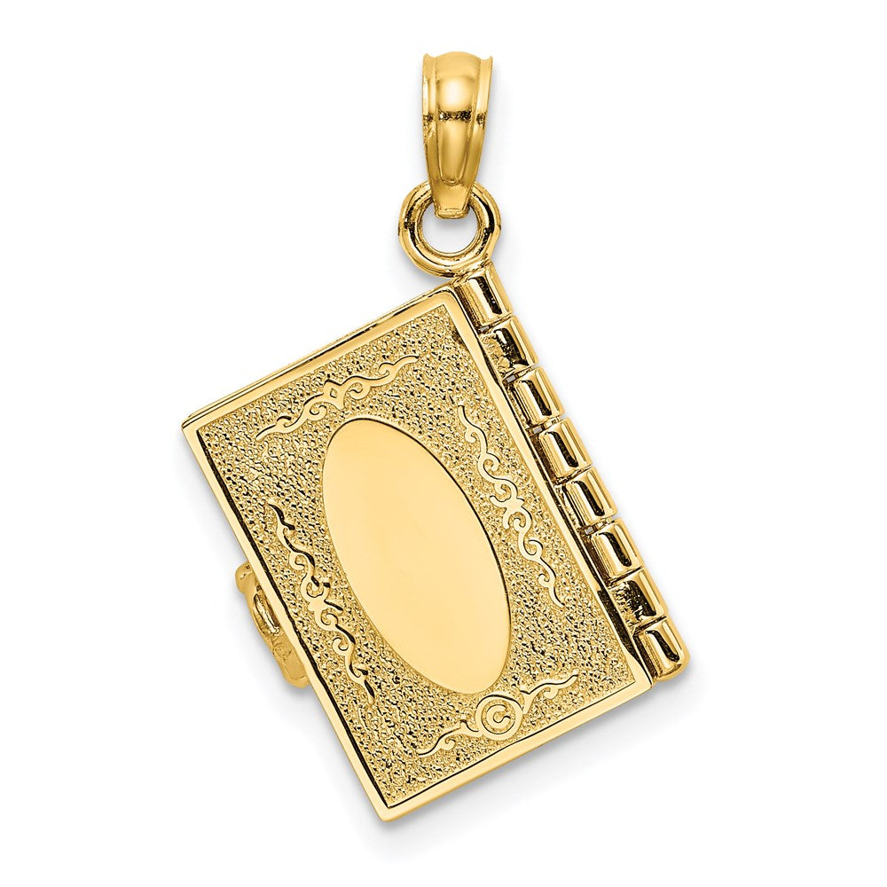 14K Gelbgold 3-d Beweglich Hebrew Ten Commandments Book Charm