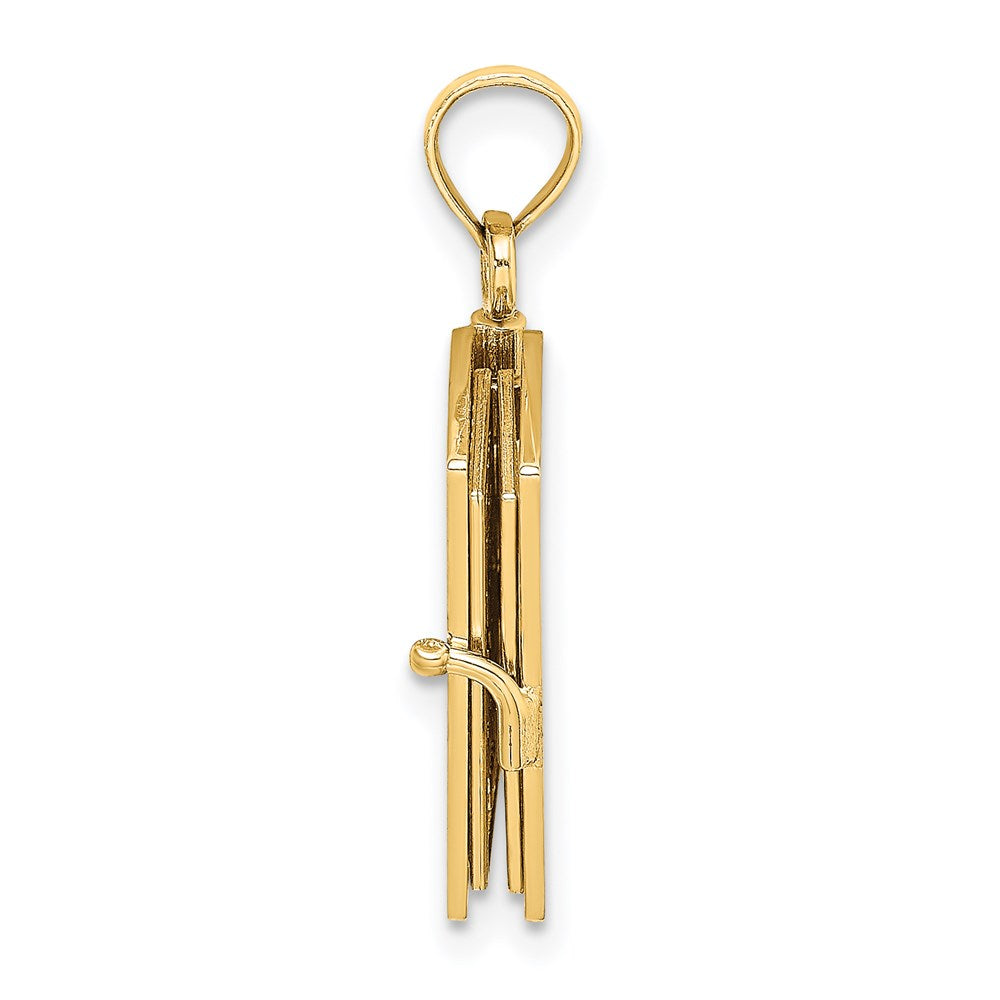 14K Gelbgold 3-d Beweglich Santa Biblia Book/spanish Bible Charm