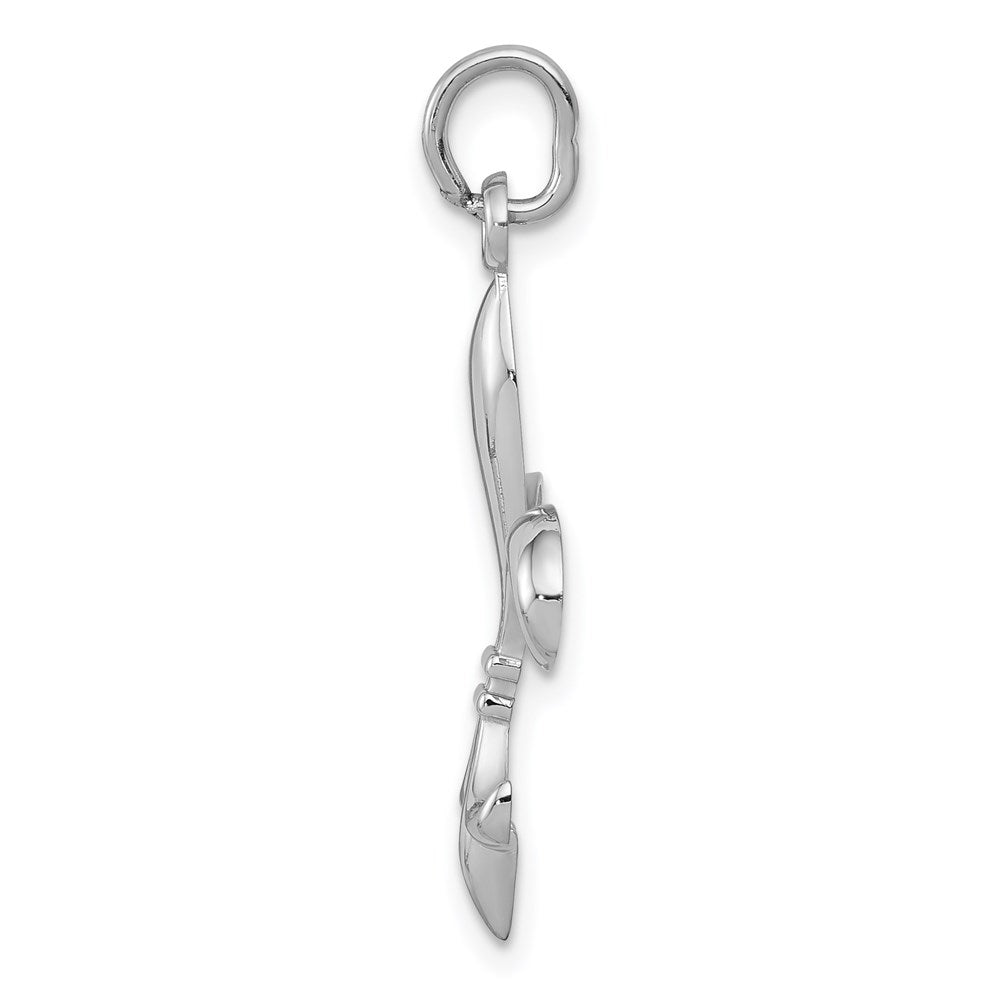 14K Weißgold Hohl Fleur De Lis Charm