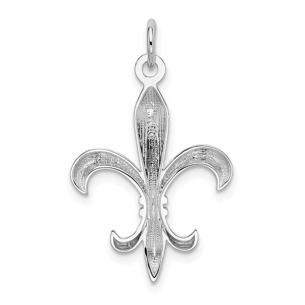 14K Weißgold Hohl Fleur De Lis Charm