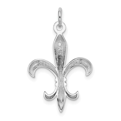 14K Weißgold Hohl Fleur De Lis Charm