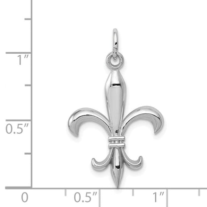14K Weißgold Hohl Fleur De Lis Charm