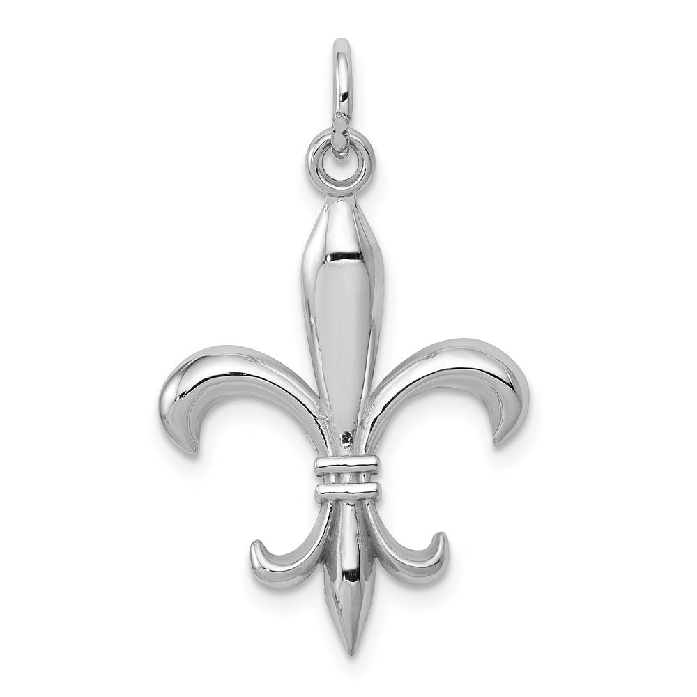 14K Weißgold Hohl Fleur De Lis Charm