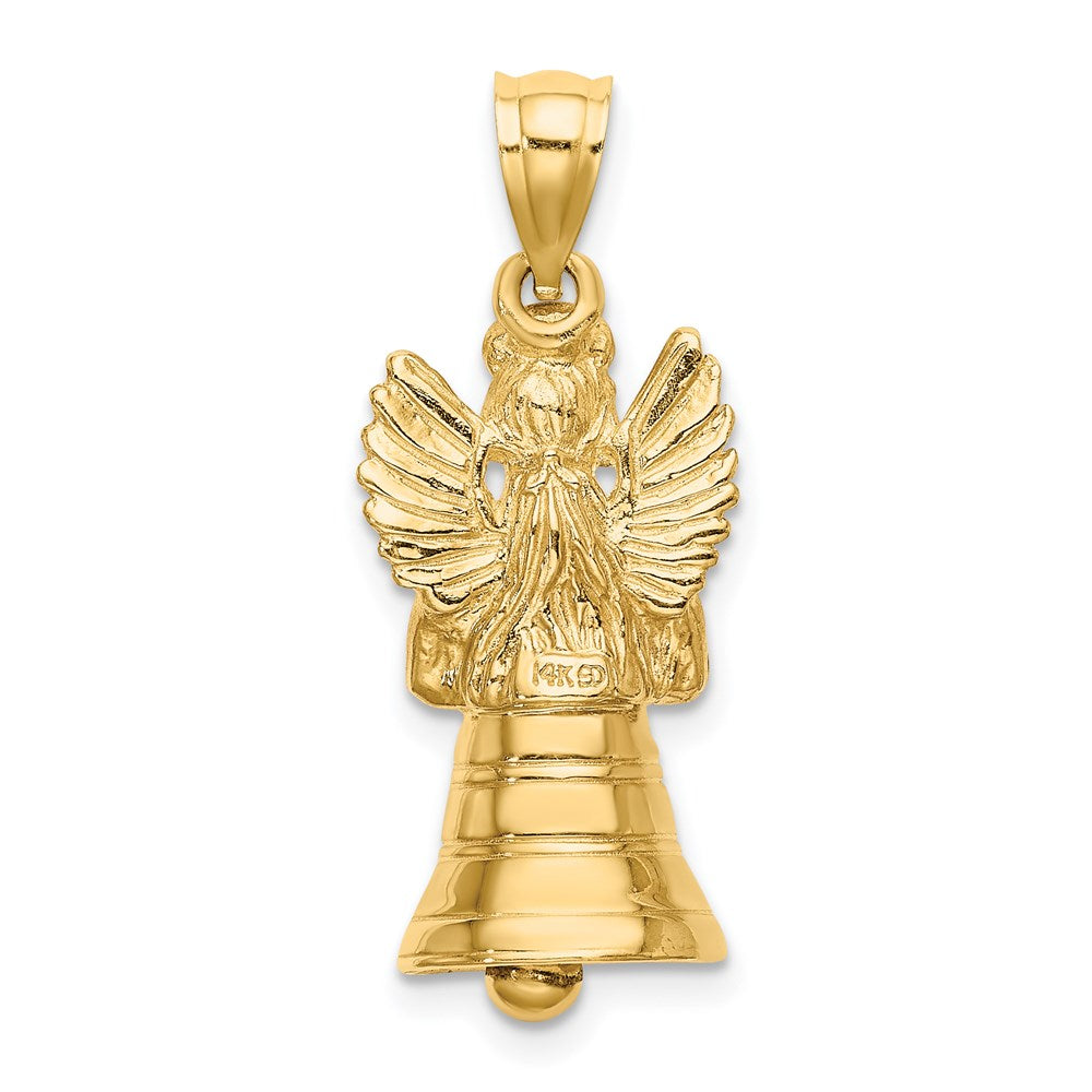 14K Gelbgold 3-D Charm mit beweglichem Engel