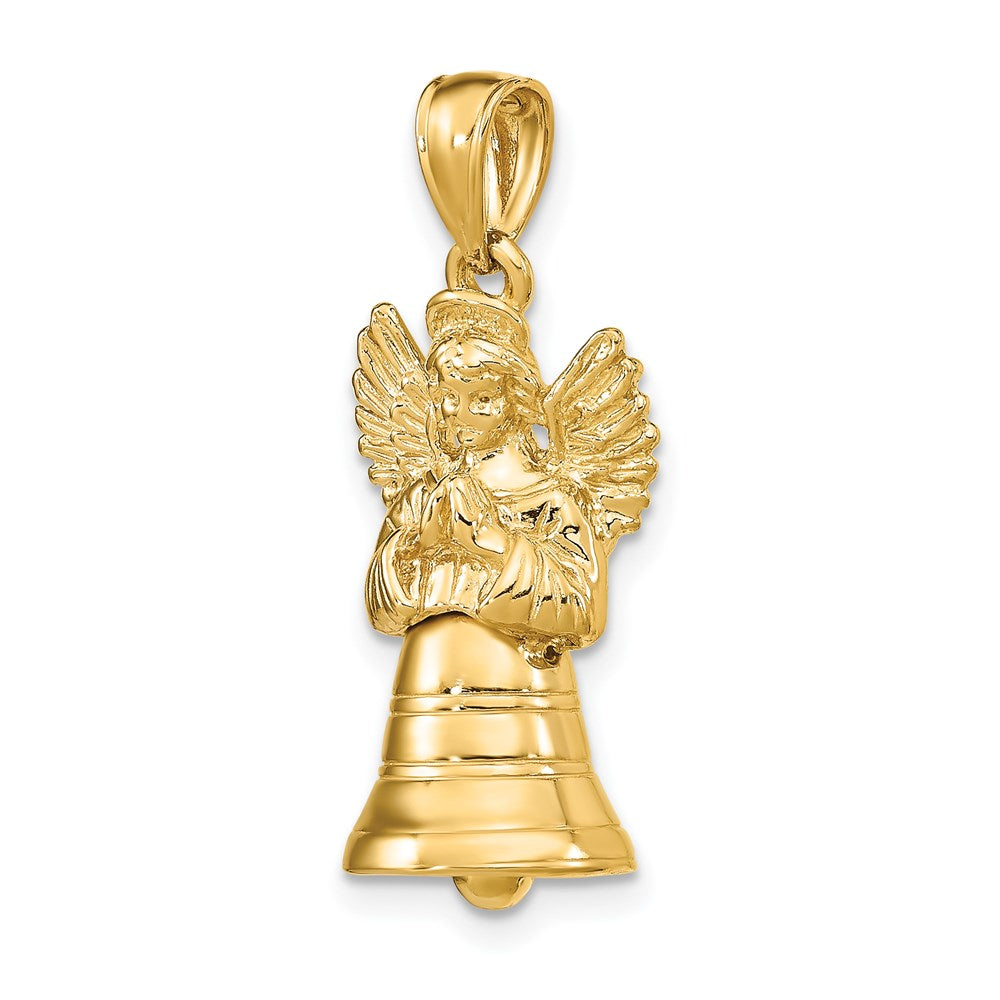 14K Gelbgold 3-D Charm mit beweglichem Engel