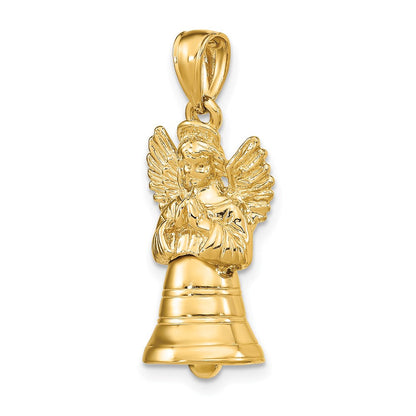 14K Gelbgold 3-D Charm mit beweglichem Engel