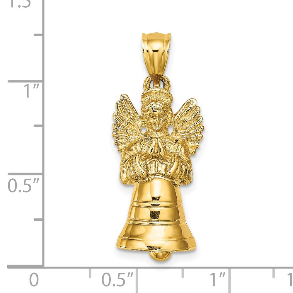 14K Gelbgold 3-D Charm mit beweglichem Engel