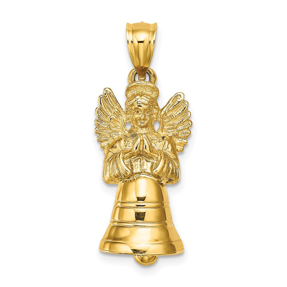 14K Gelbgold 3-D Charm mit beweglichem Engel
