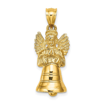14K Gelbgold 3-D Charm mit beweglichem Engel