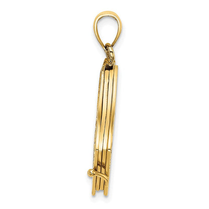 14K Gelbgold 3-D beweglicher „Der Herr ist mein Hirte“ Psalm 23 Seiten-Charm
