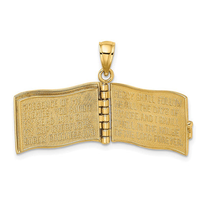 14K Gelbgold 3-D beweglicher „Der Herr ist mein Hirte“ Psalm 23 Seiten-Charm