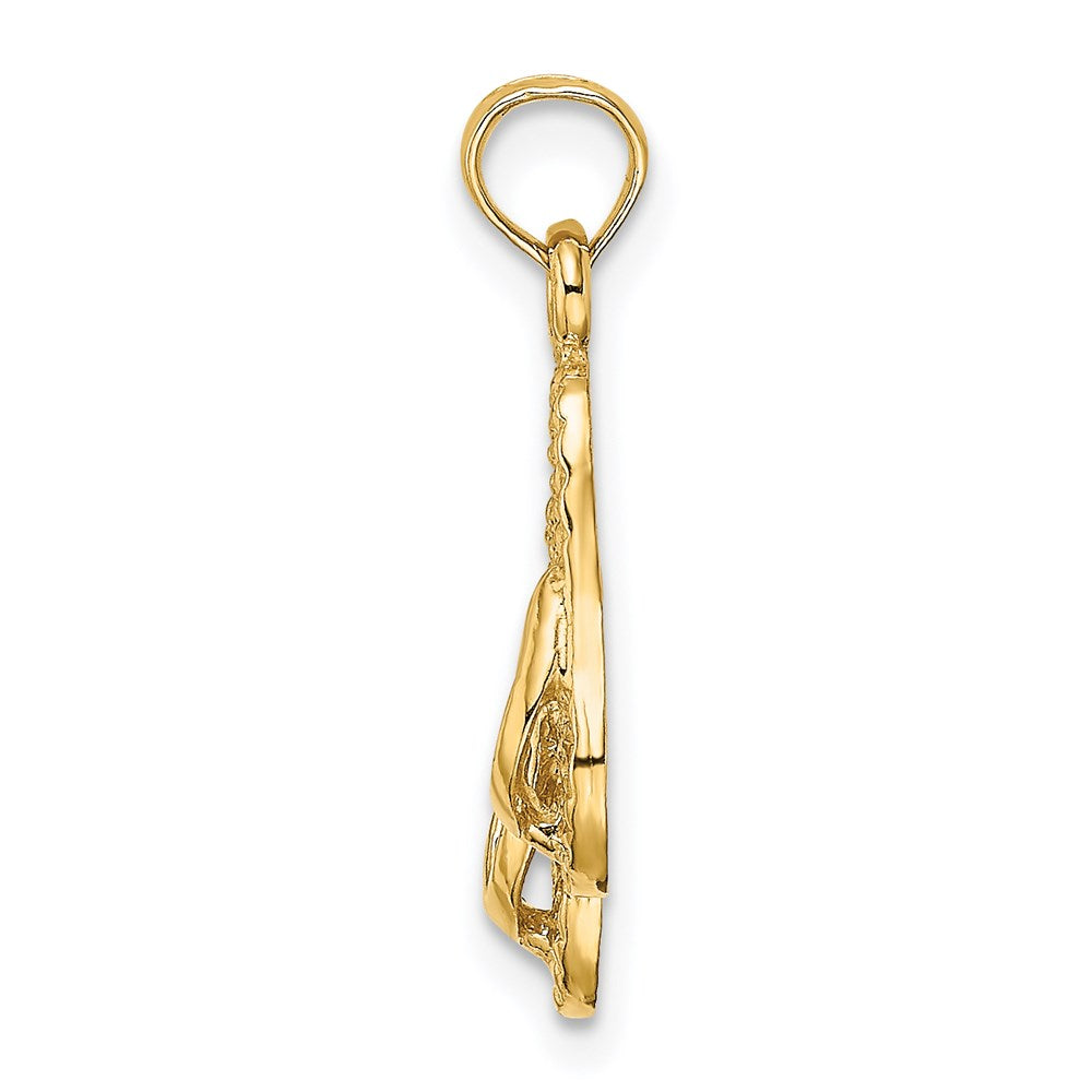 14K Gelbgold 3d Key West Doppelt Flip Flop Charm