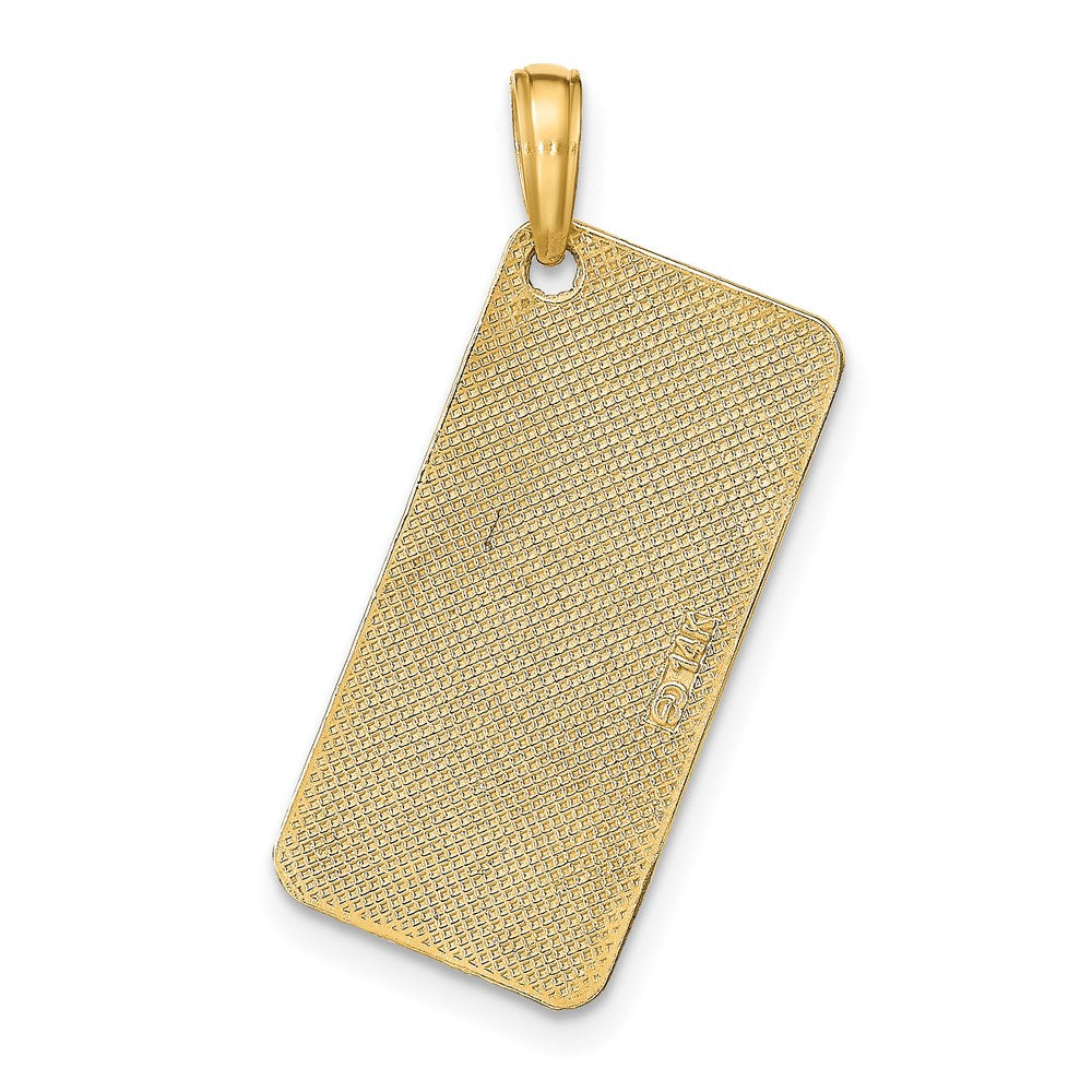 14 Karat Gelbgold Nummernschild-Anhänger „ST. THOMAS“