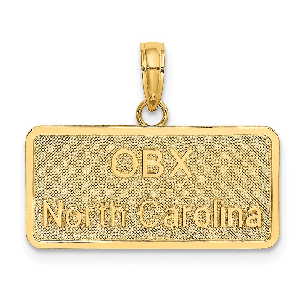 14K Gelbgold OBX NORTH CAROLINA Nummernschild-Charm