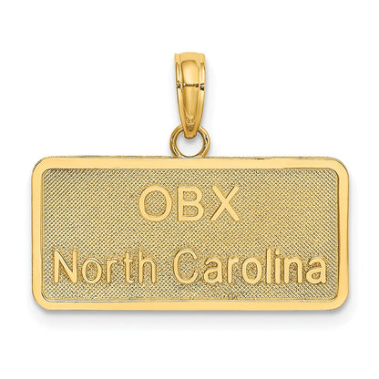 14K Gelbgold OBX NORTH CAROLINA Nummernschild-Charm