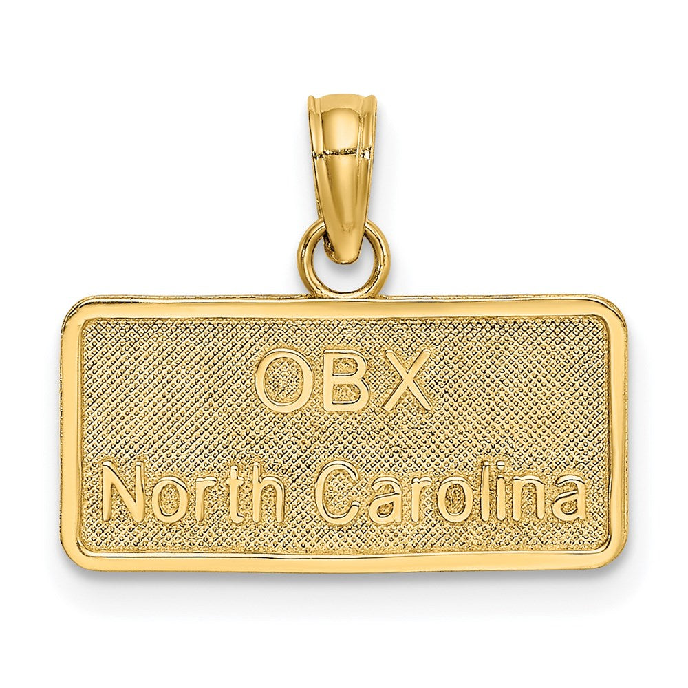 14K Gelbgold OBX NORTH CAROLINA Nummernschild-Charm