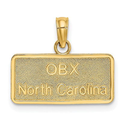 14K Gelbgold OBX NORTH CAROLINA Nummernschild-Charm