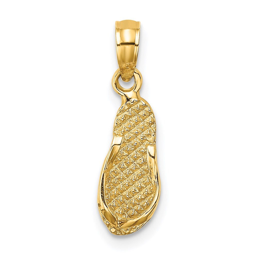 14K Gelbgold 3d Key West Flip Flop Charm