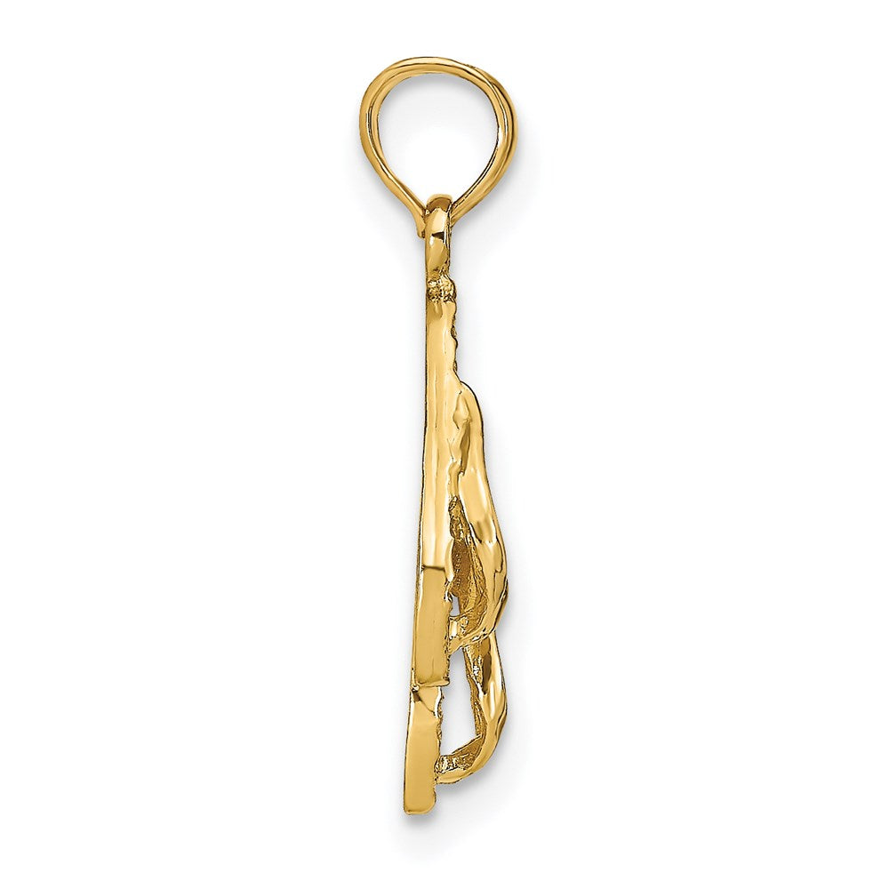 14K Gelbgold Marco Island Wendbar Flip Flops Anhänger