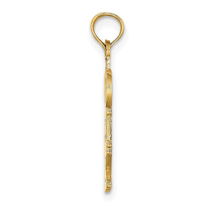 14K Gelbgold Poliert Obx (outer Banks) Vertikal Charm