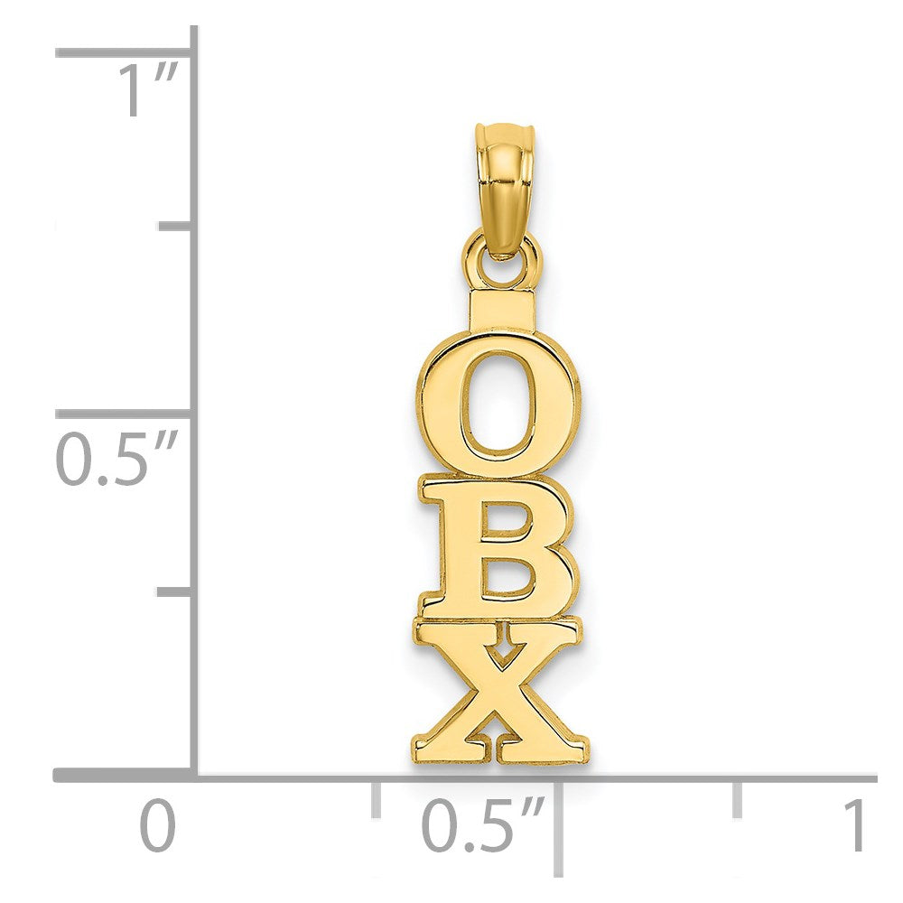 14K Gelbgold Poliert Obx (outer Banks) Vertikal Charm