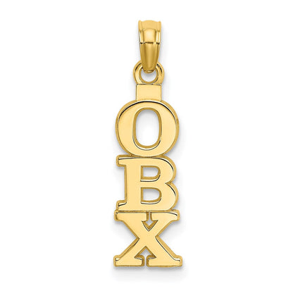 14K Gelbgold Poliert Obx (outer Banks) Vertikal Charm