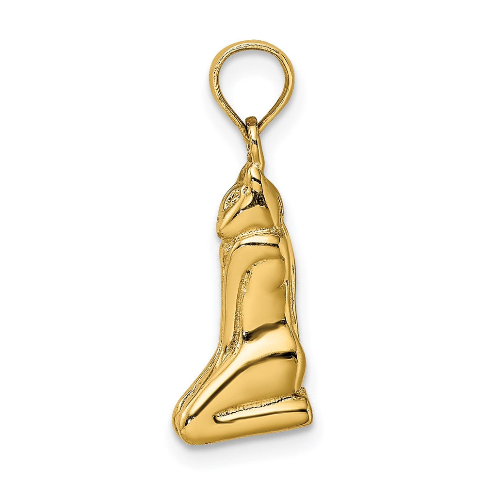 14K Gelbgold 3D-poliert MARCO ISLAND Katzen-Charm