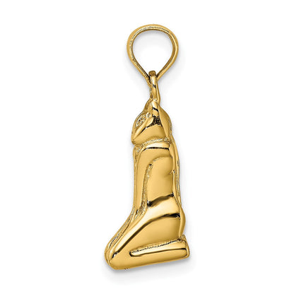 14K Gelbgold 3D-poliert MARCO ISLAND Katzen-Charm