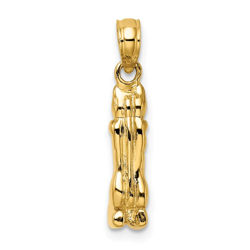 14K Gelbgold 3D-poliert MARCO ISLAND Katzen-Charm