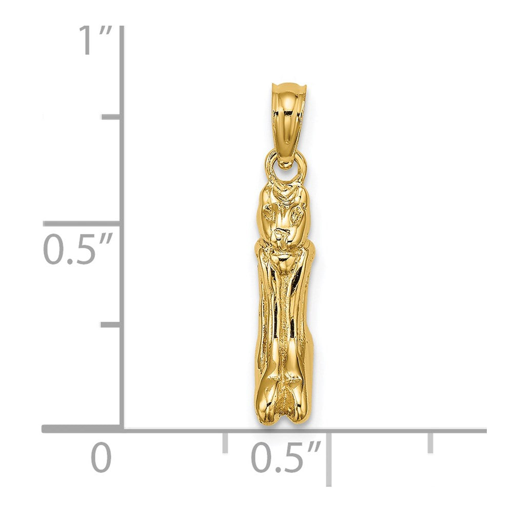 14K Gelbgold 3D-poliert MARCO ISLAND Katzen-Charm