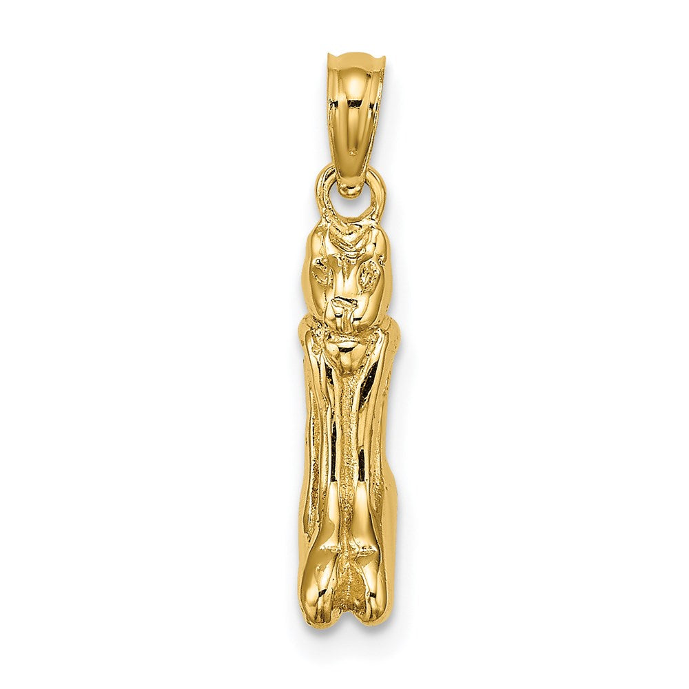 14K Gelbgold 3D-poliert MARCO ISLAND Katzen-Charm