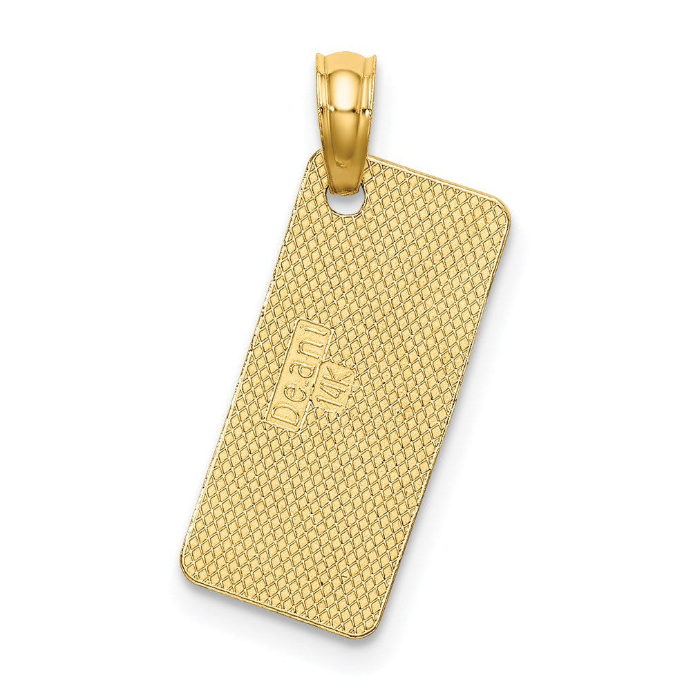 14K Gelbgold Strukturiert Meer Isle License Platte