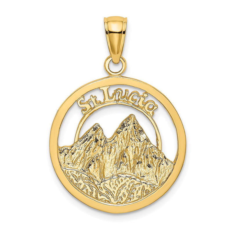 14K Gelbgold ST. LUCIA Twin Pitons Charm-Anhänger