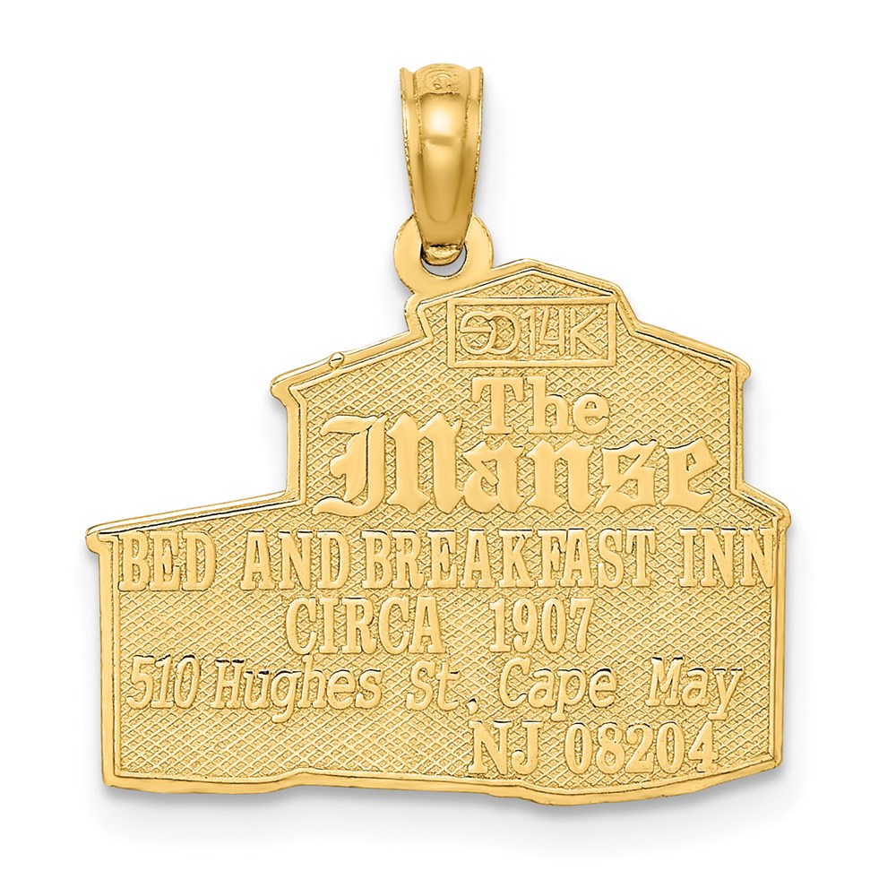 14K Gelbgold Charm "The MANSE BED and BREAKFAST - CAPE MAY NJ