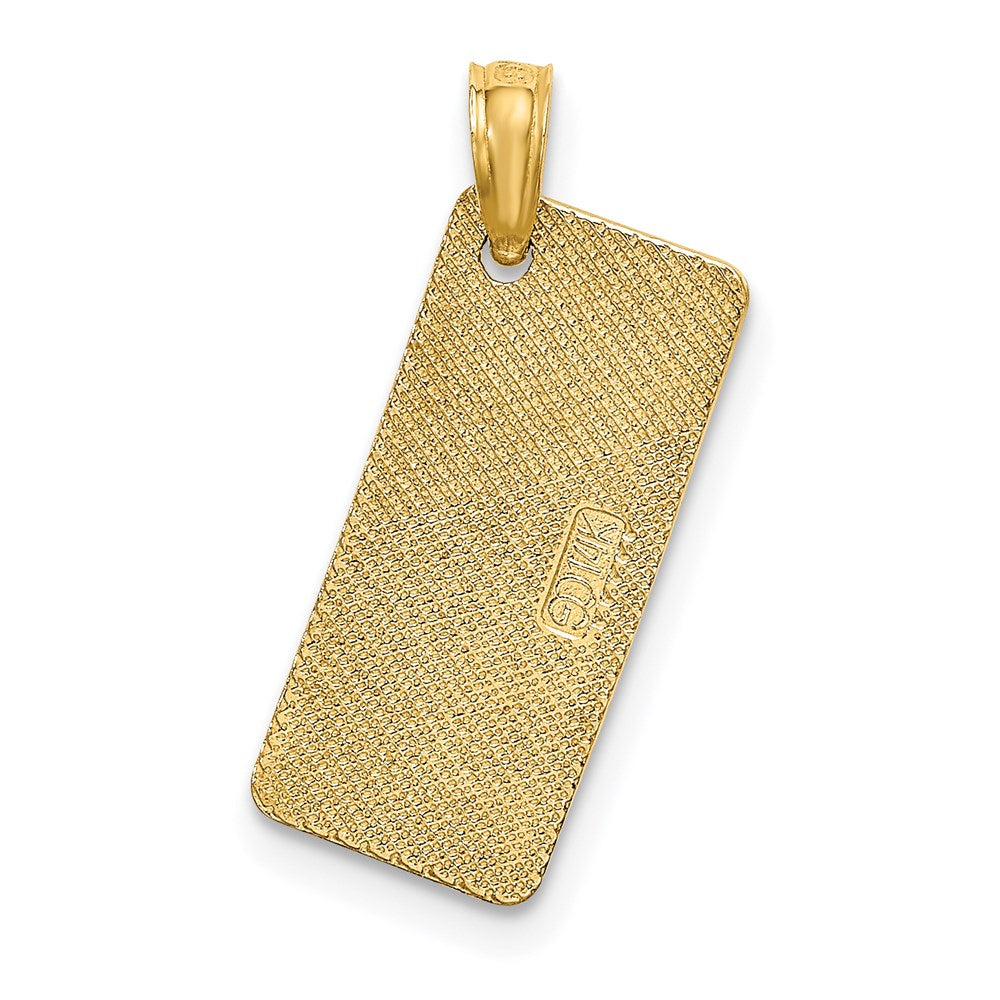 14K Gelbgold Strukturiert Klein Florida Sanibel License Platte